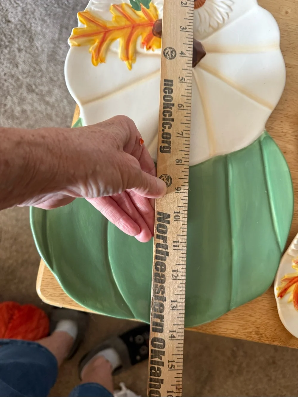 Ceramic Pumpkin Serving Platter and Plates - Autumn Colors